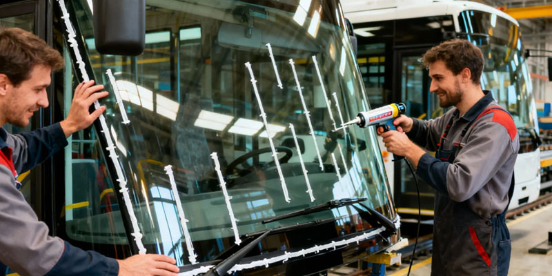 客車擋風玻璃漏水用什么膠